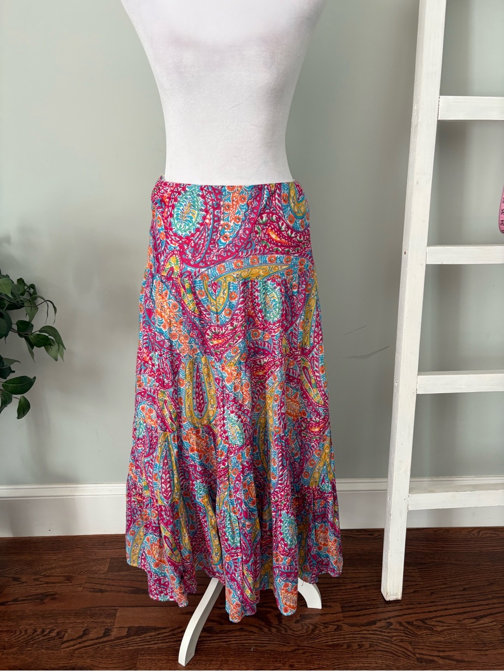 Lauren Ralph Lauren Multicolor Paisley Tiered Maxi Skirt